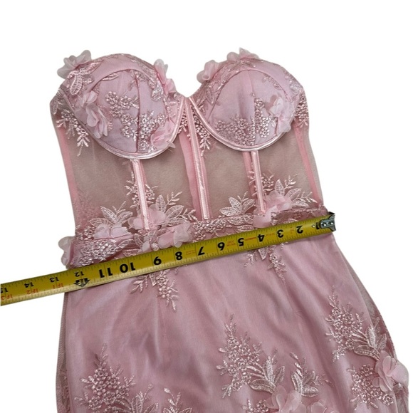 Lulus Radiant Expectations Pink Embroidered Floral Bustier Maxi Dress Size XS - Picture 13 of 17